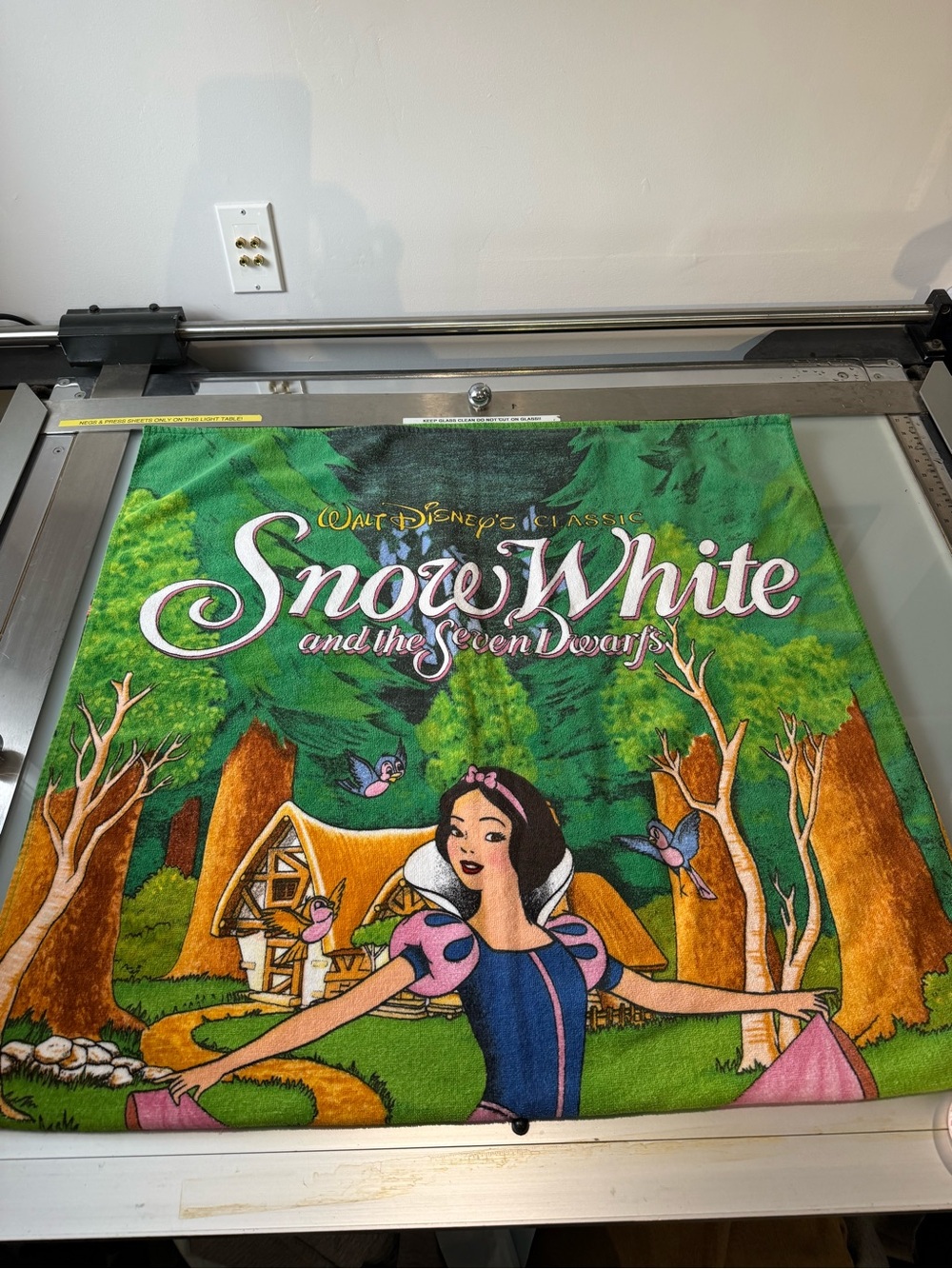 Vintage Disney Snow White Seven Dwarfs Beach Towel Made in Brazil